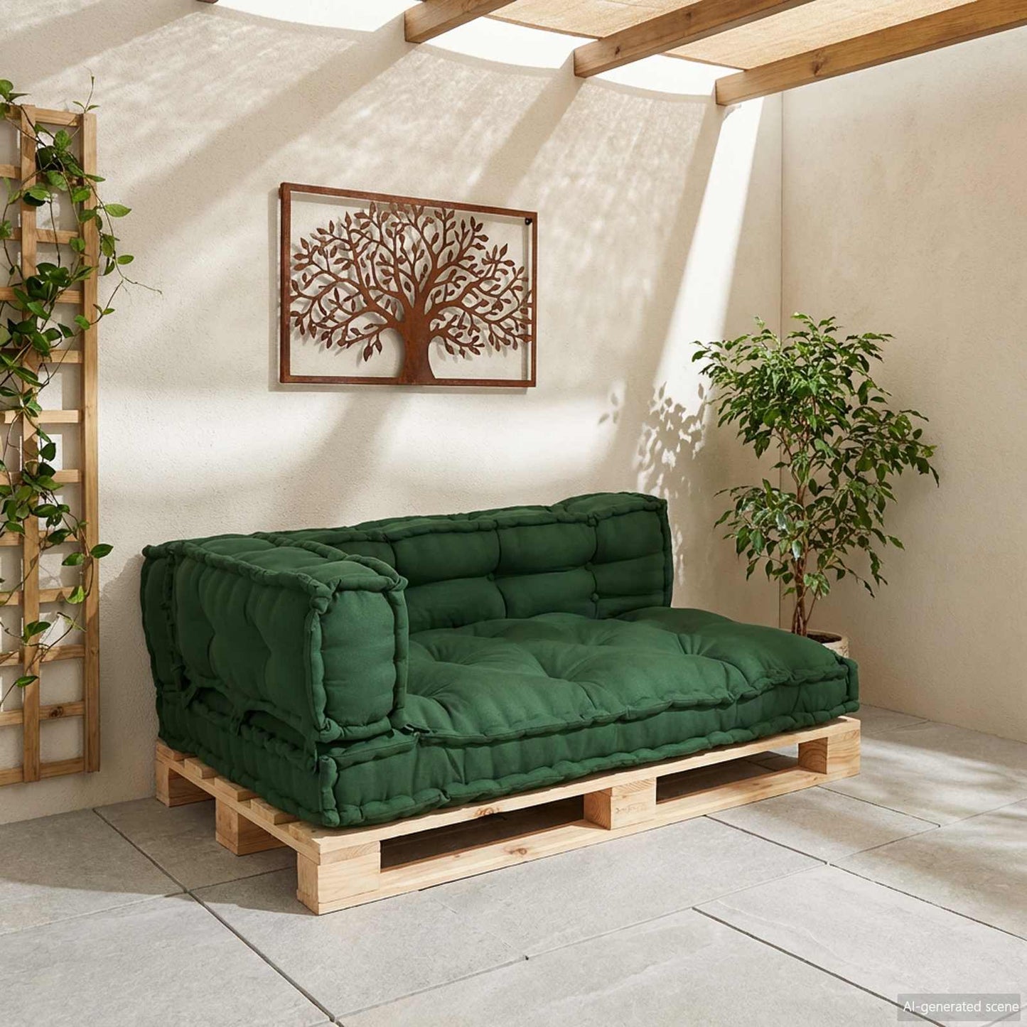 Palle Sofa Pude 3 stk. Stof Grøn 120 x 80 x 38 cm