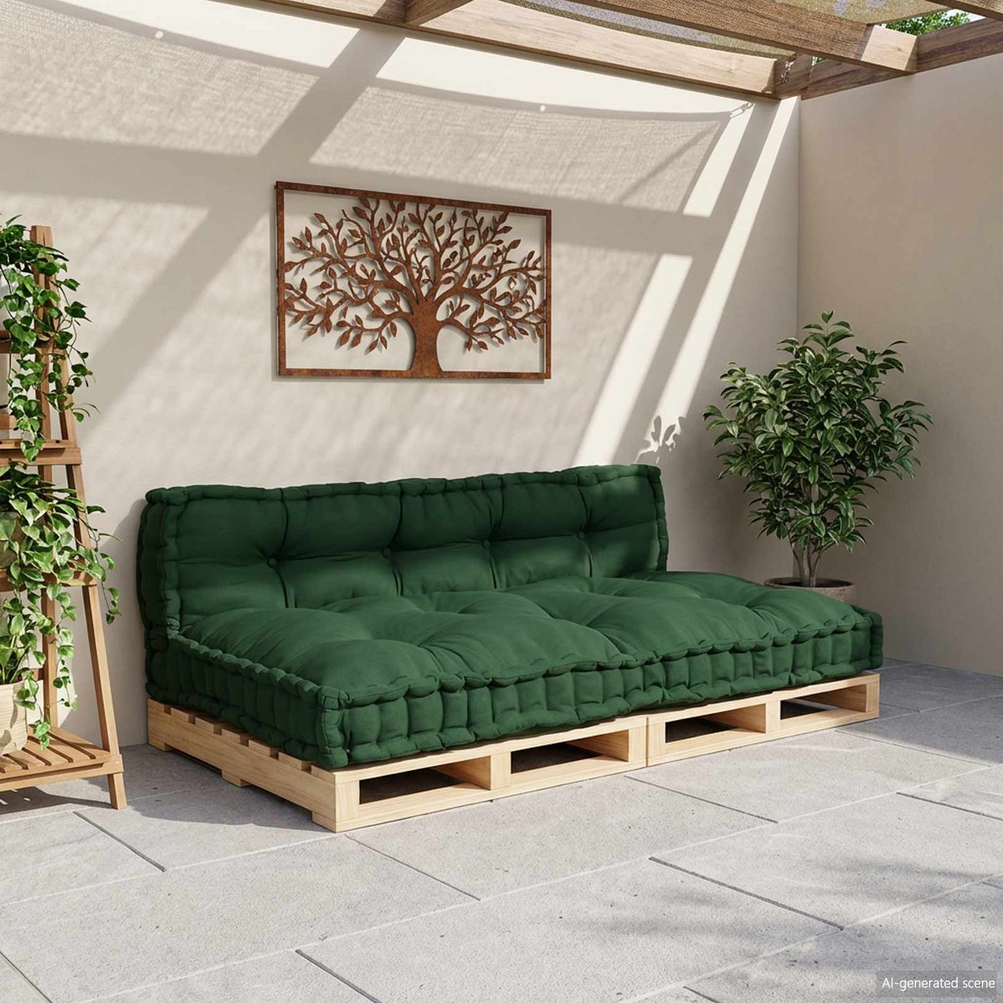 Palle Sofa Pude 2 stk. Stof Grøn 120 x 80 x 38 cm
