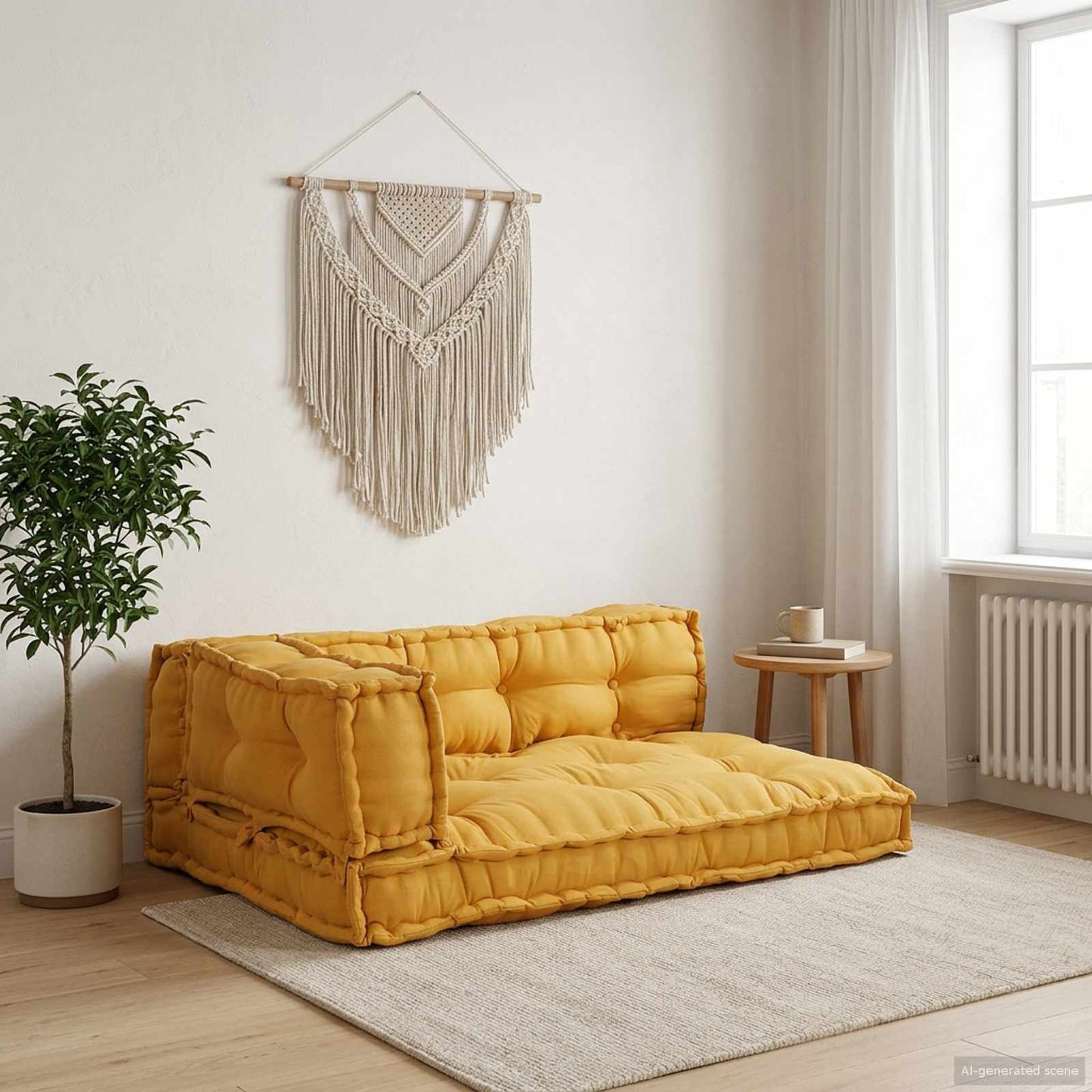 Palle Sofa Pude 3 stk. Stof Gul 120 x 80 x 38 cm
