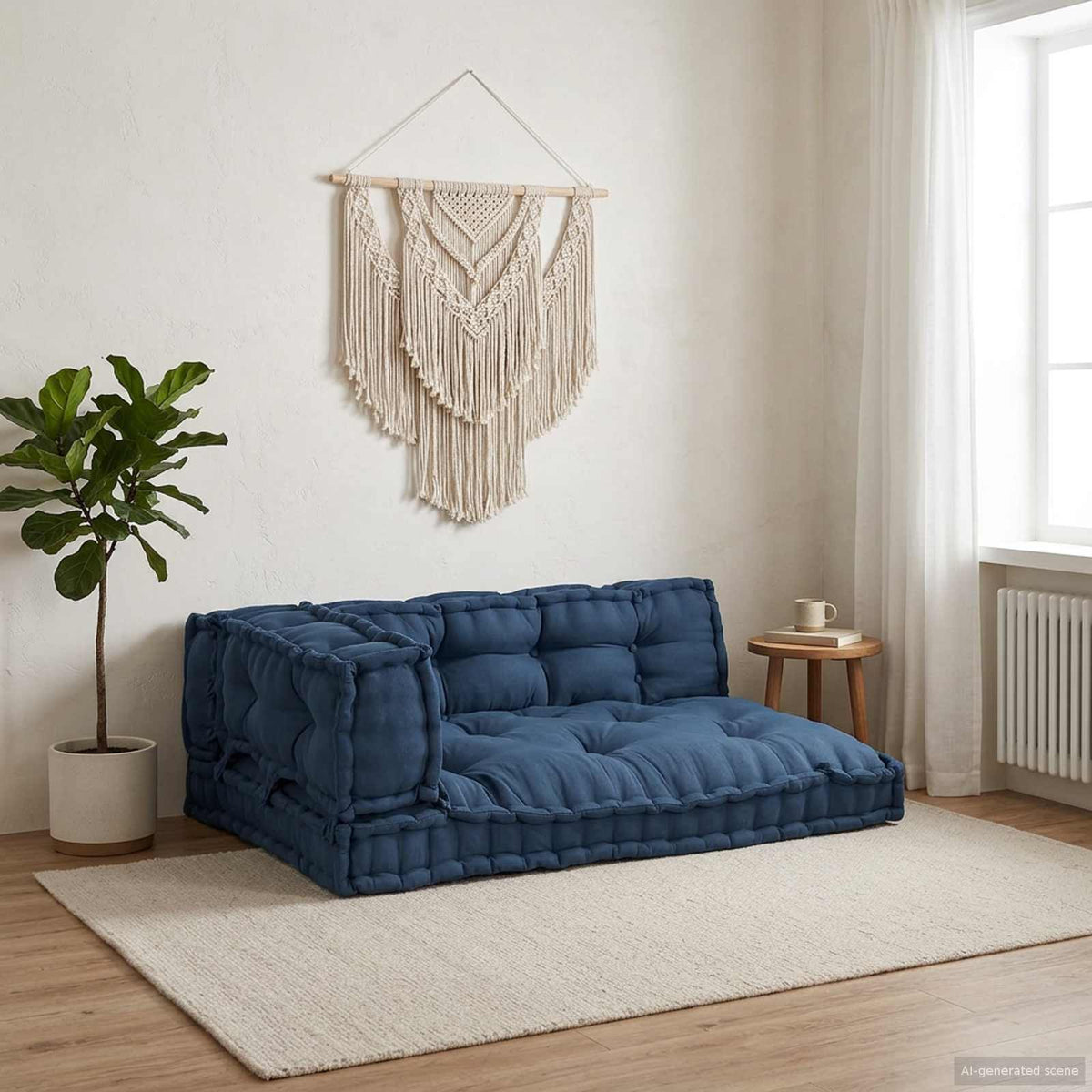 Palle Sofa Pude 3 stk. Stof Indigo 120 x 80 x 38 cm