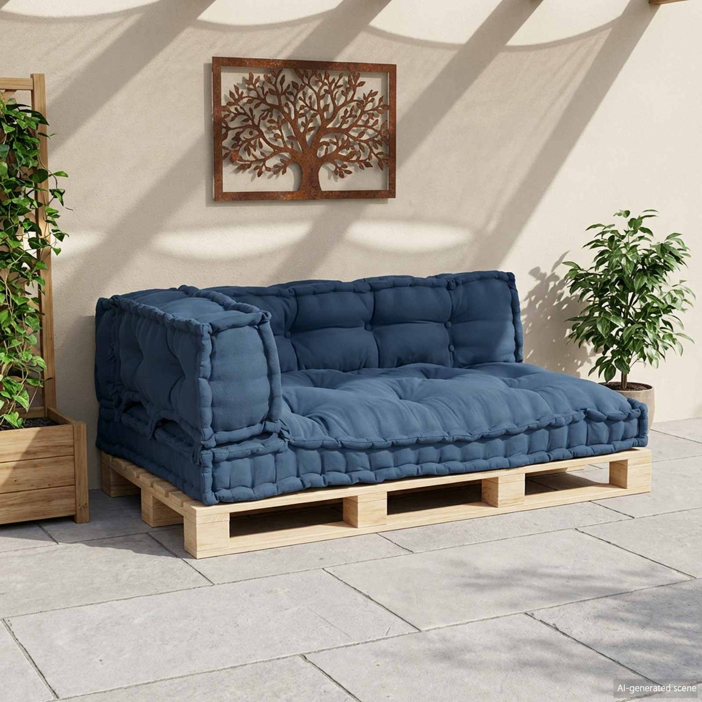Palle Sofa Pude 3 stk. Stof Indigo 120 x 80 x 38 cm