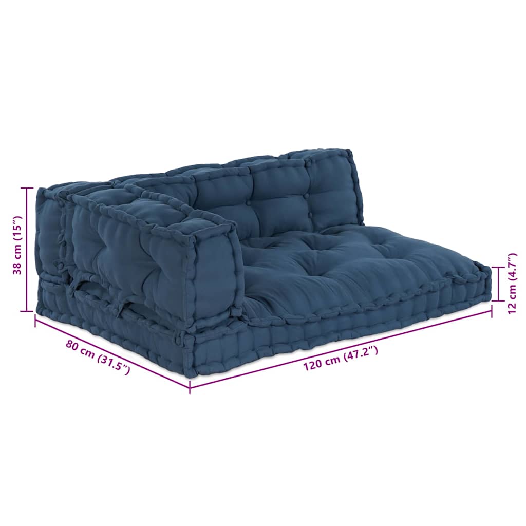 Palle Sofa Pude 3 stk. Stof Indigo 120 x 80 x 38 cm
