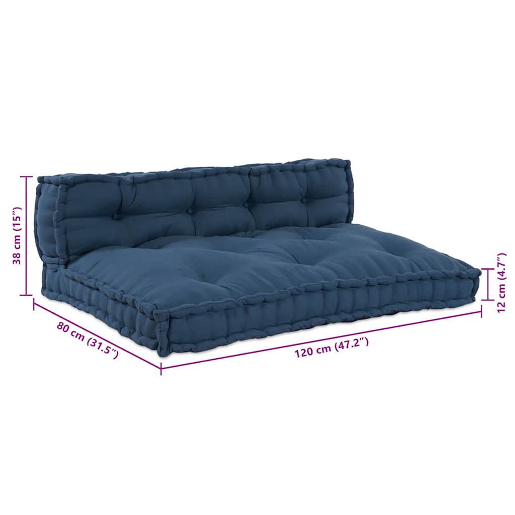 Palle Sofa Pude 2 stk. Stof Indigo 120 x 80 x 38 cm