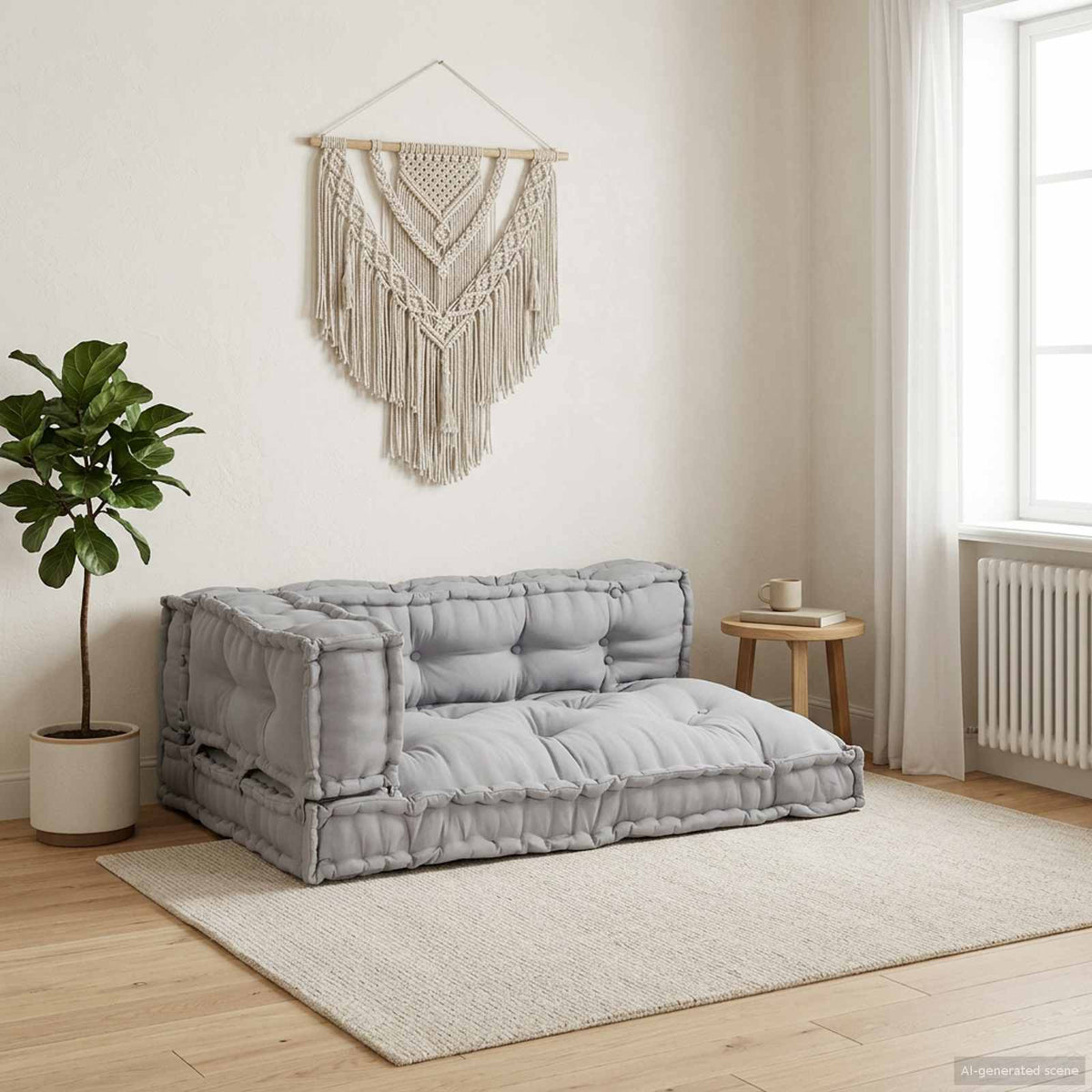 Palle Sofa Pude 3 stk. Stof Grå 120 x 80 x 38 cm
