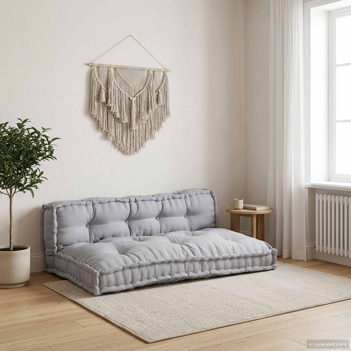 Palle Sofa Pude 2 stk. Stof Grå 120 x 80 x 38 cm