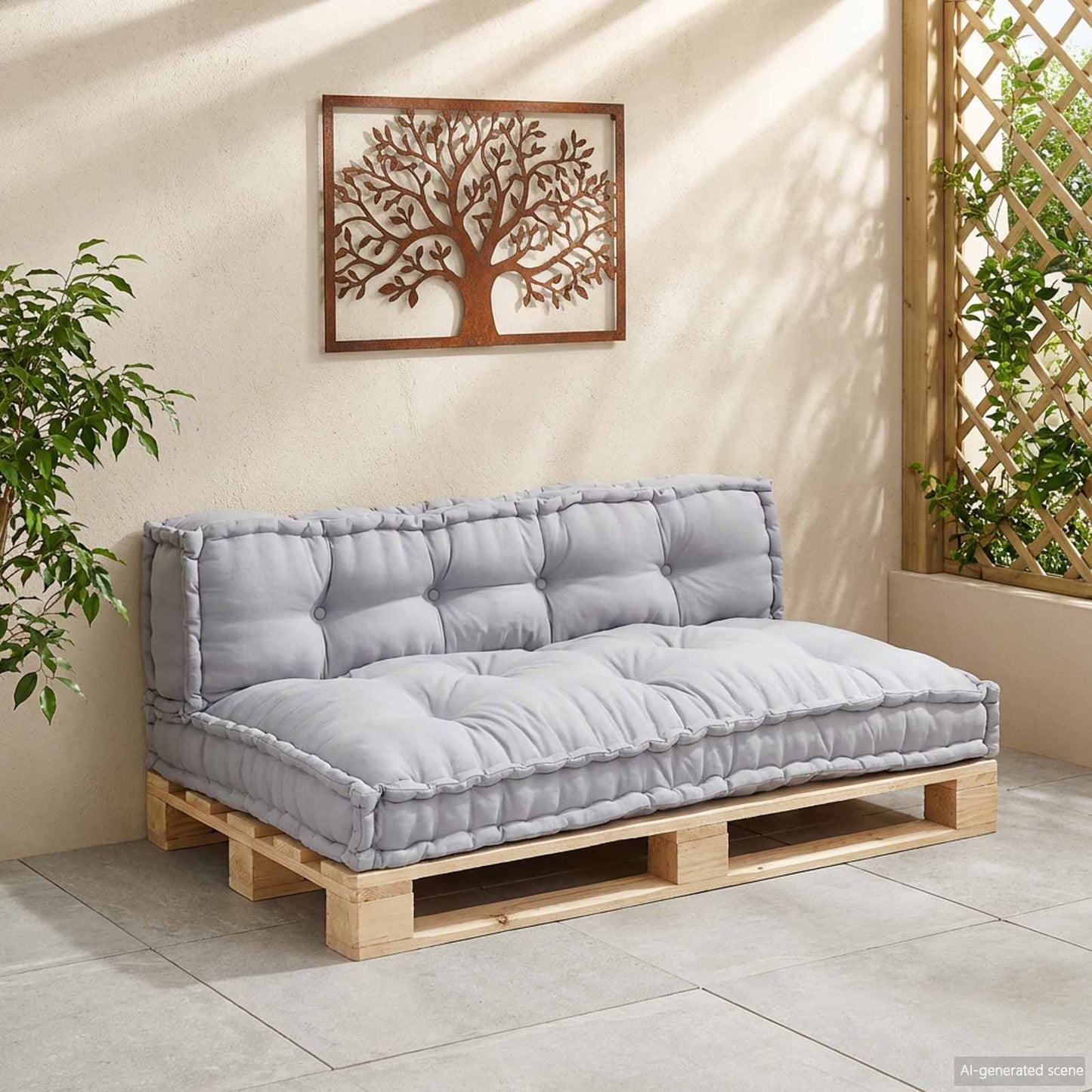 Palle Sofa Pude 2 stk. Stof Grå 120 x 80 x 38 cm