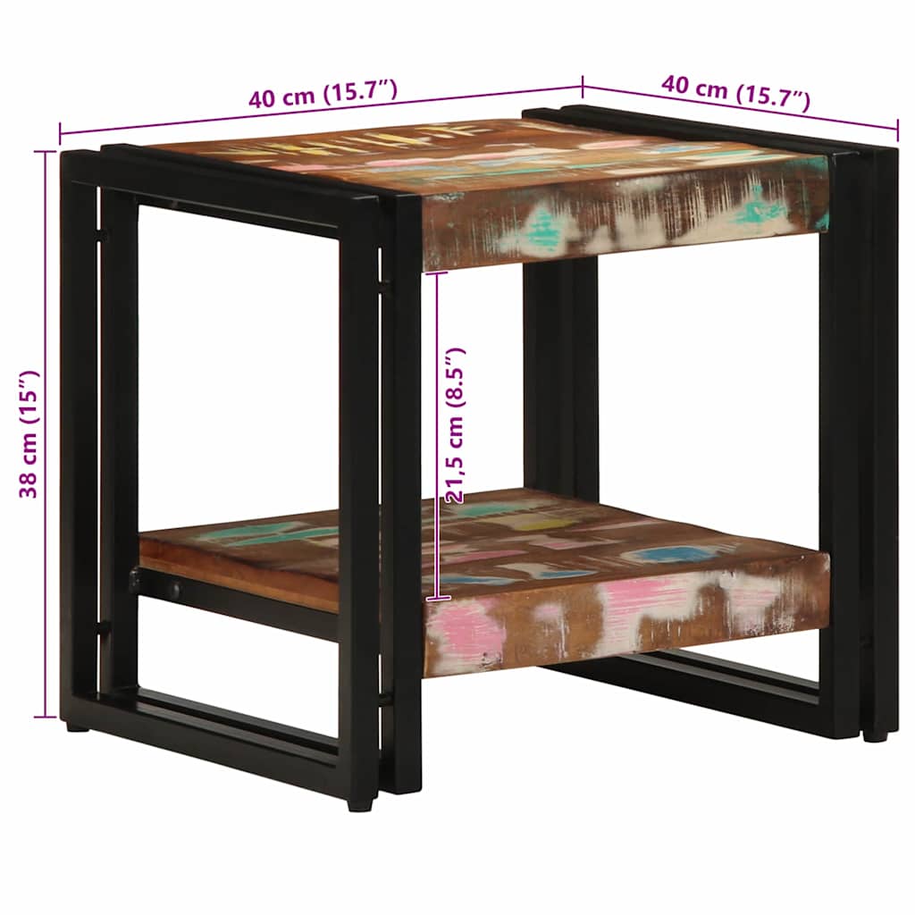 Sofabord Flerfarvet 40 x 40 x 38 cm Solid genbrugs træ