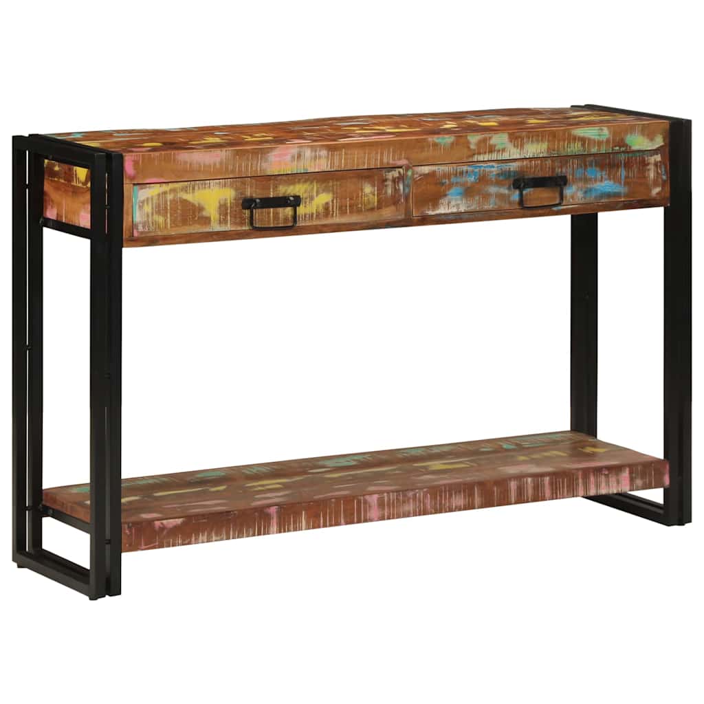 Konsolbord Flerfarvet 120 x 33 x 75 cm Solid genbrugs træ