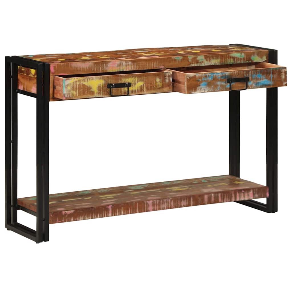 Konsolbord Flerfarvet 120 x 33 x 75 cm Solid genbrugs træ