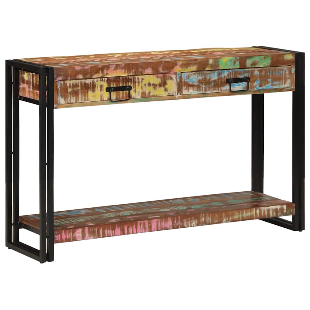 Konsolbord Flerfarvet 120 x 33 x 75 cm Solid genbrugs træ