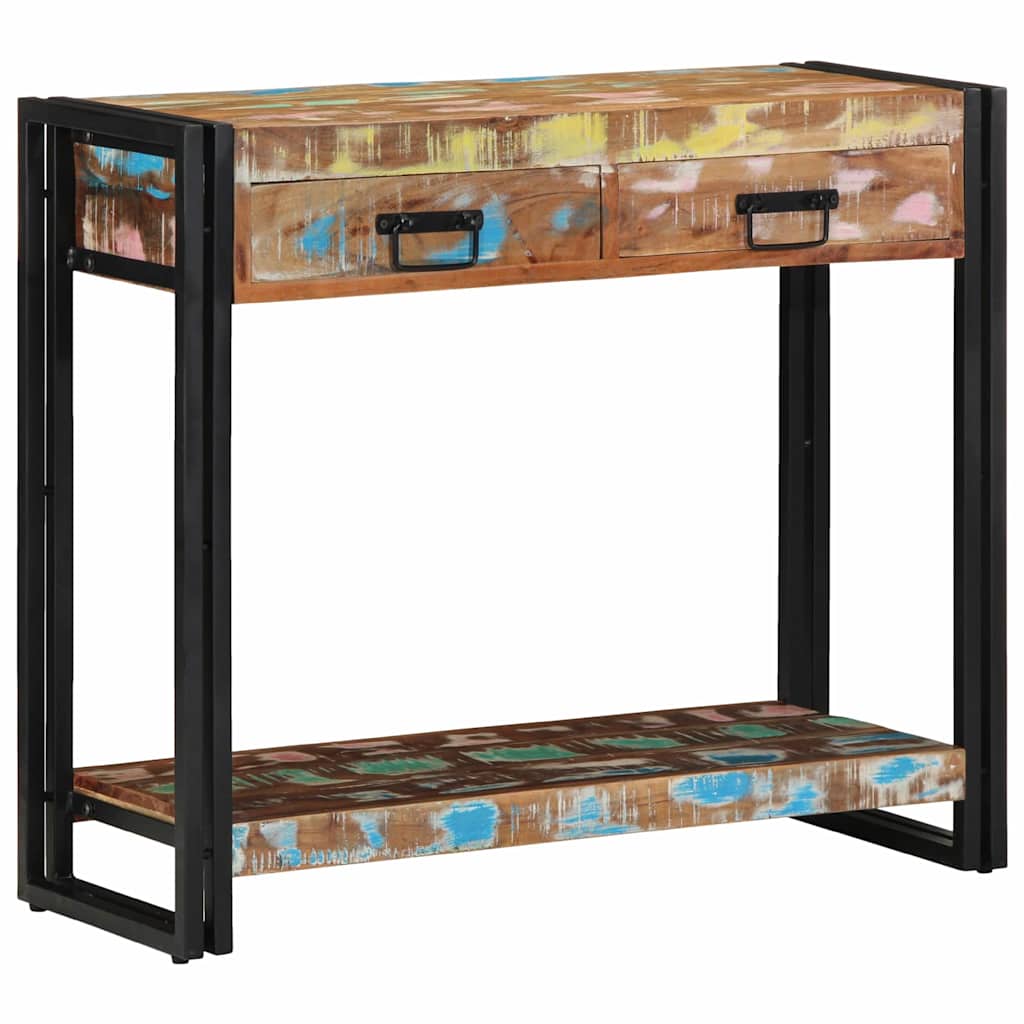 Konsolbord Flerfarvet 90 x 33 x 75 cm Solid genbrugs træ