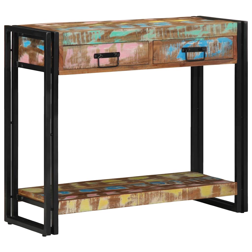 Konsolbord Flerfarvet 90 x 33 x 75 cm Solid genbrugs træ