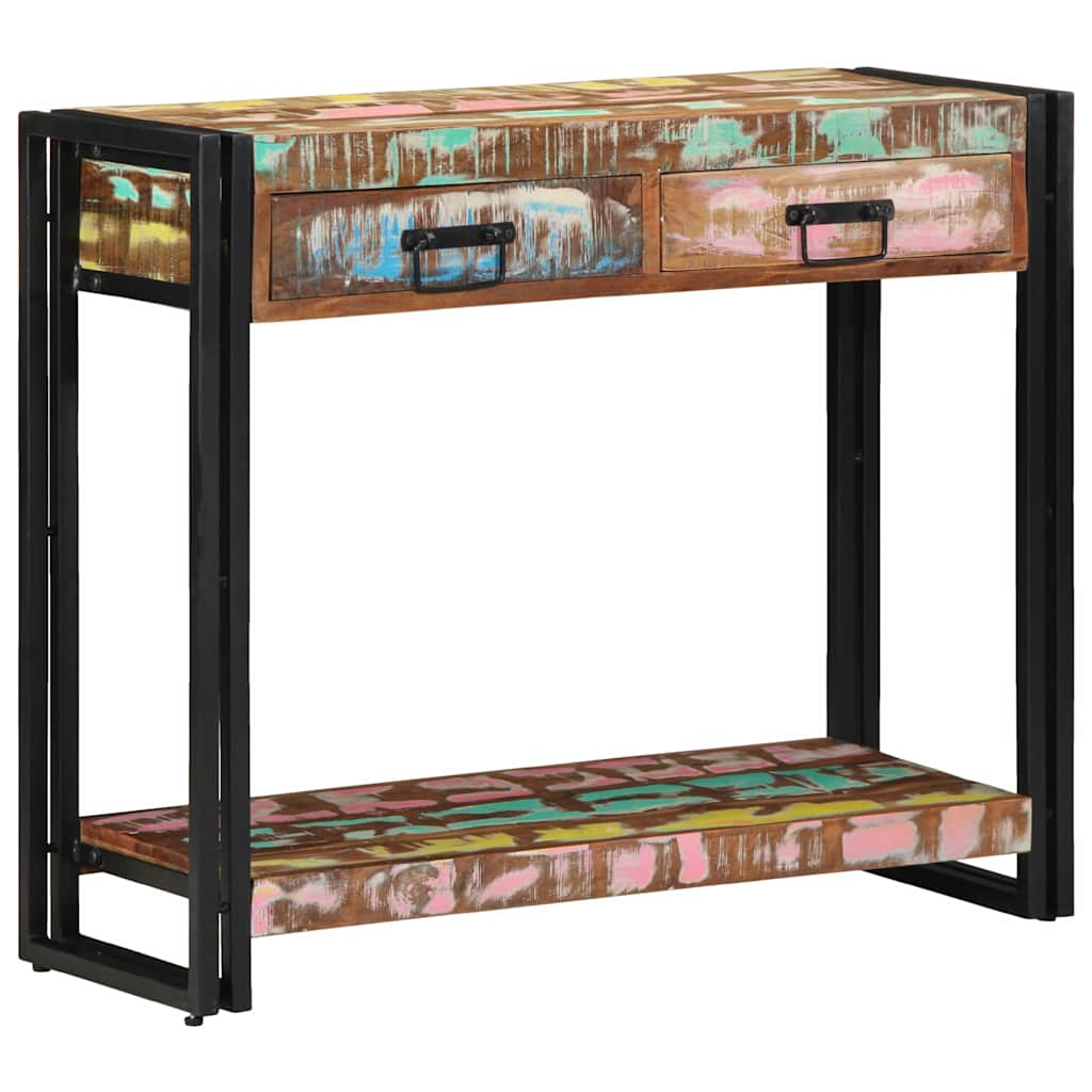 Konsolbord Flerfarvet 90 x 33 x 75 cm Solid genbrugs træ