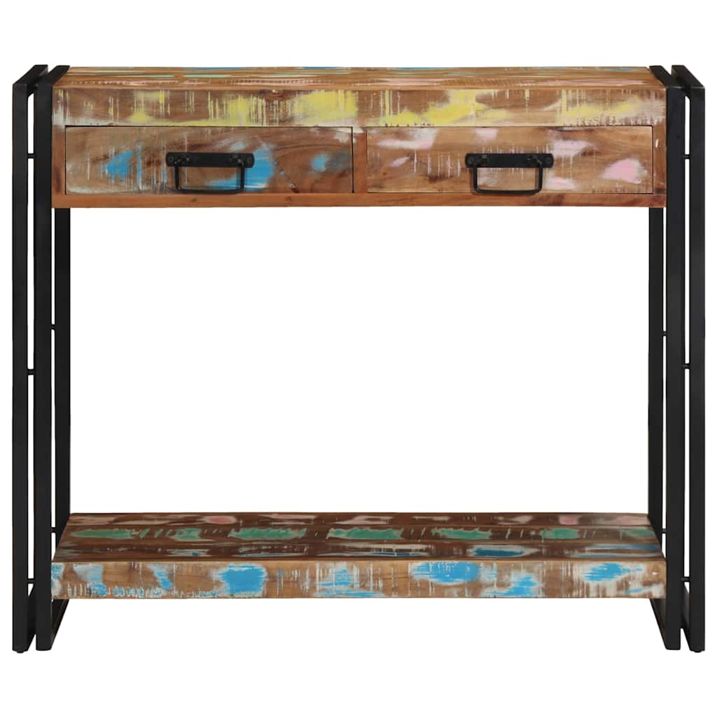 Konsolbord Flerfarvet 90 x 33 x 75 cm Solid genbrugs træ
