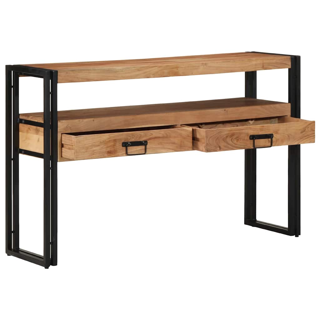 Konsolbord med skuffe Brun 120 x 33 x 75 cm Massivt Akacietræ