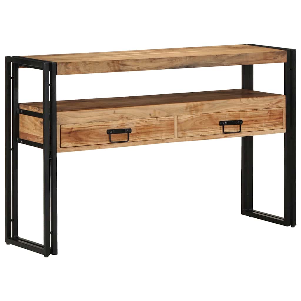 Konsolbord med skuffe Brun 120 x 33 x 75 cm Massivt Akacietræ
