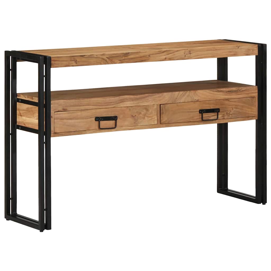 Konsolbord med skuffe Brun 120 x 33 x 75 cm Massivt Akacietræ
