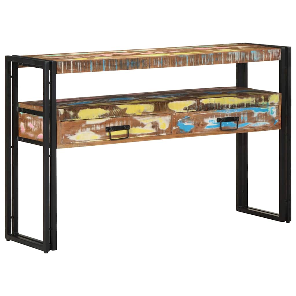 Konsolbord Flerfarvet 120 x 33 x 75 cm Solid genbrugs træ