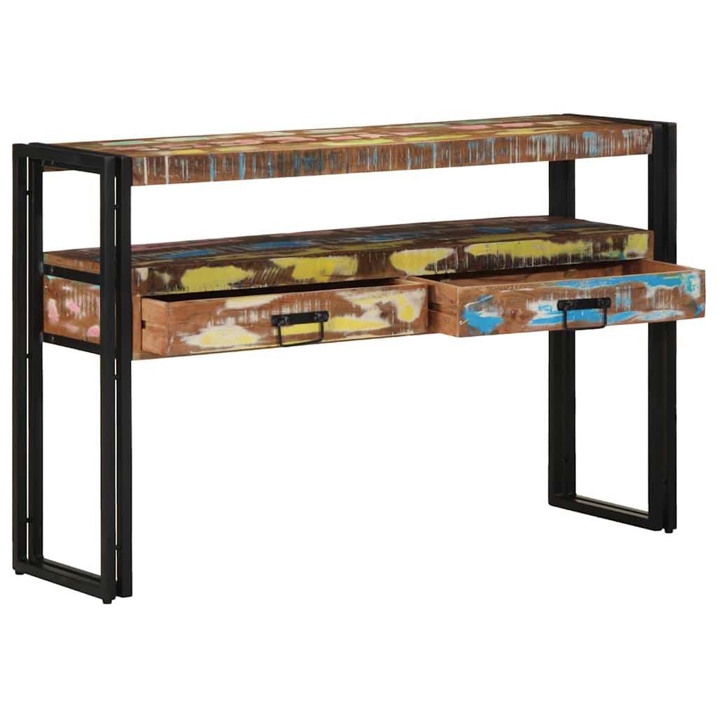 Konsolbord Flerfarvet 120 x 33 x 75 cm Solid genbrugs træ