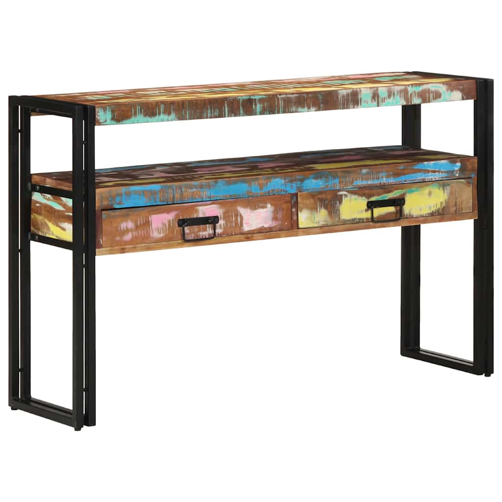 Konsolbord Flerfarvet 120 x 33 x 75 cm Solid genbrugs træ