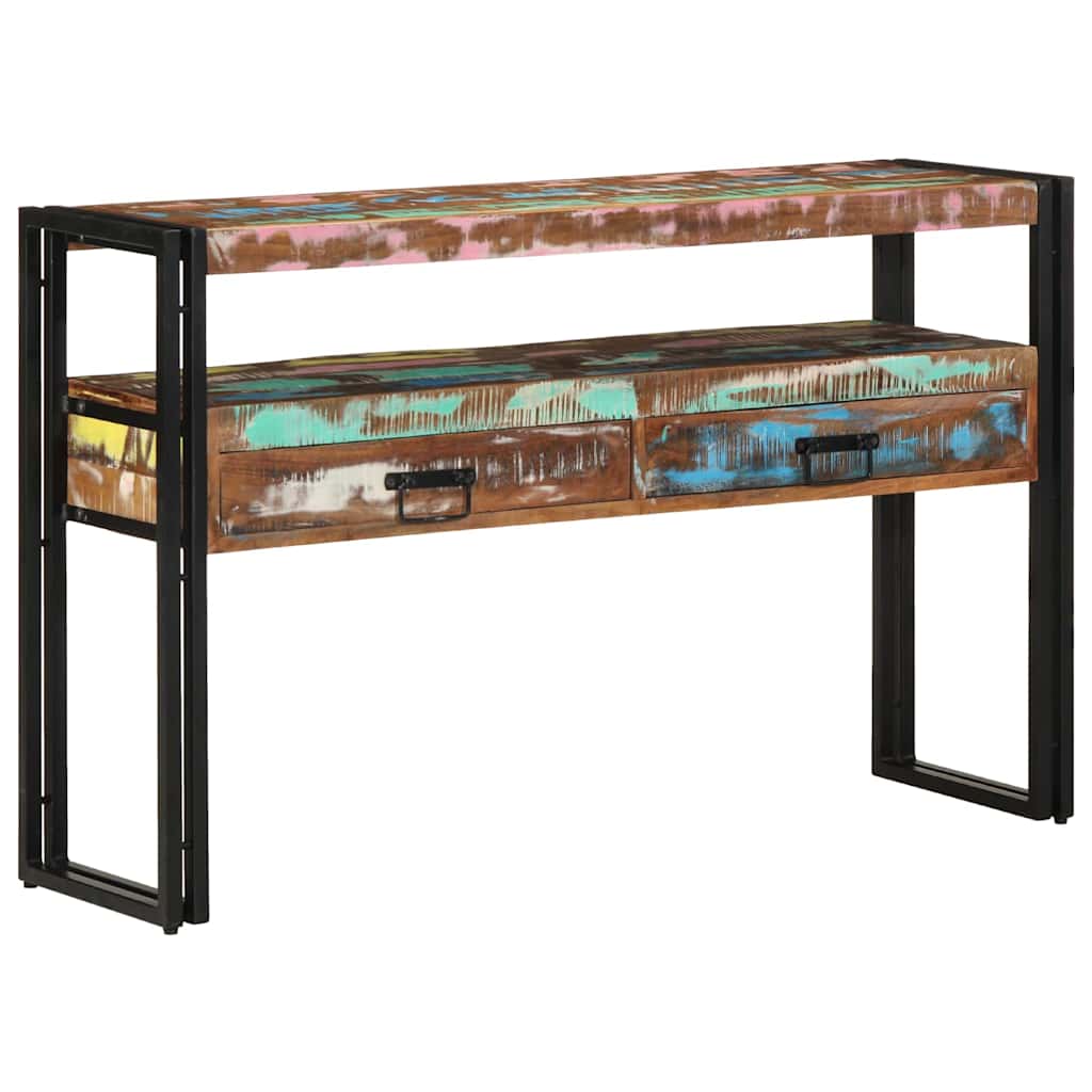 Konsolbord Flerfarvet 120 x 33 x 75 cm Solid genbrugs træ