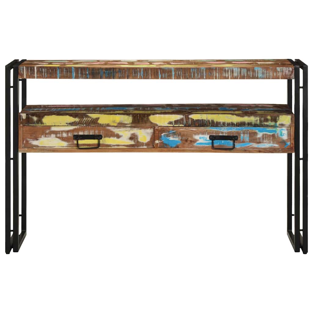 Konsolbord Flerfarvet 120 x 33 x 75 cm Solid genbrugs træ