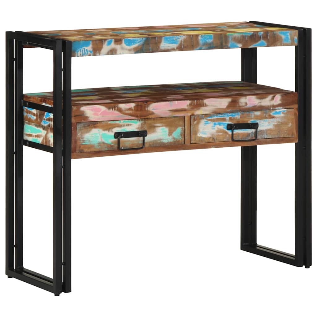 Konsolbord Flerfarvet 90 x 33 x 75 cm Solid genbrugs træ