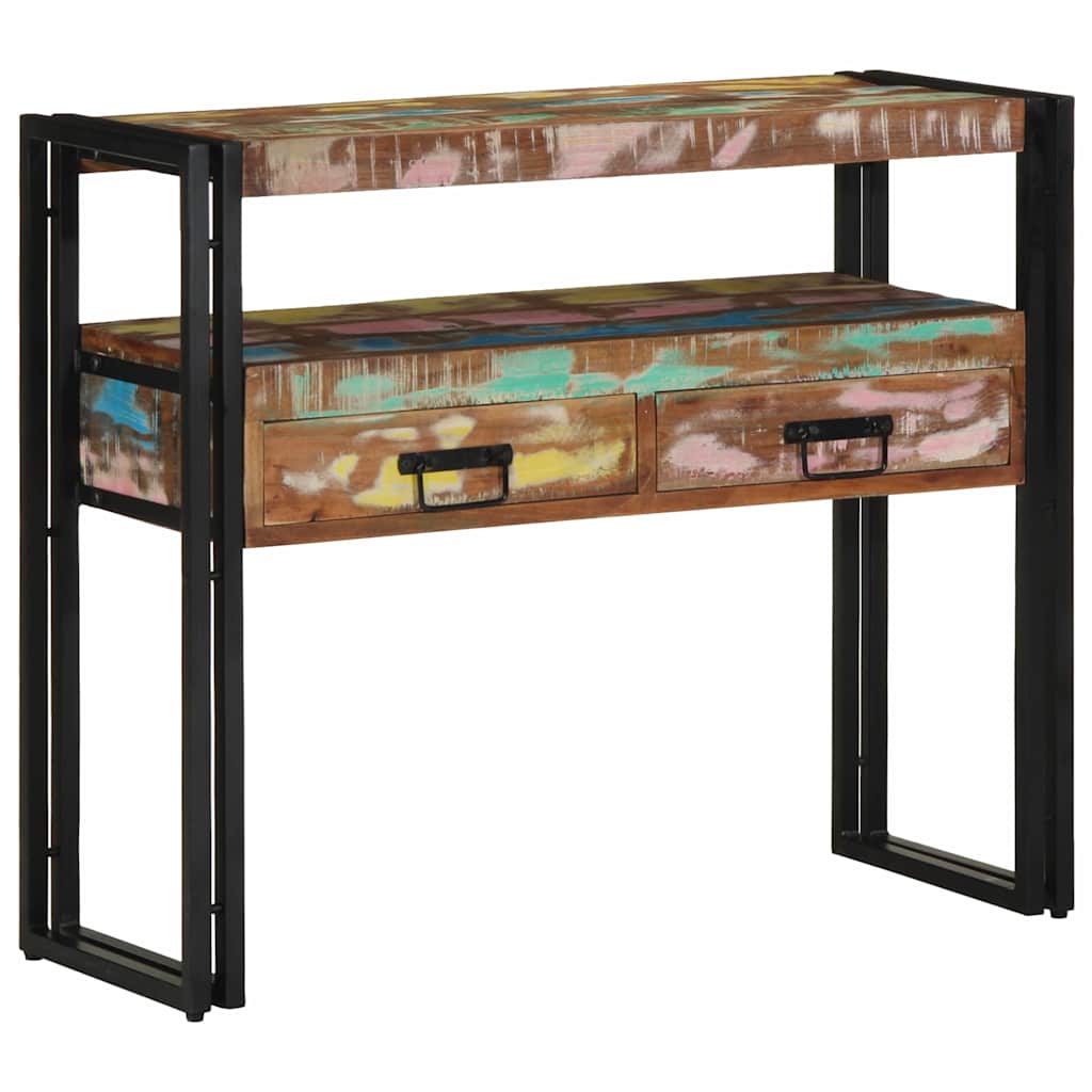 Konsolbord Flerfarvet 90 x 33 x 75 cm Solid genbrugs træ