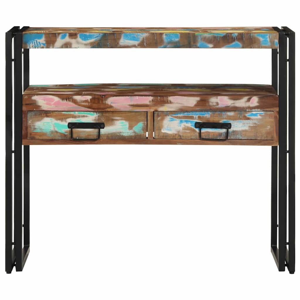 Konsolbord Flerfarvet 90 x 33 x 75 cm Solid genbrugs træ