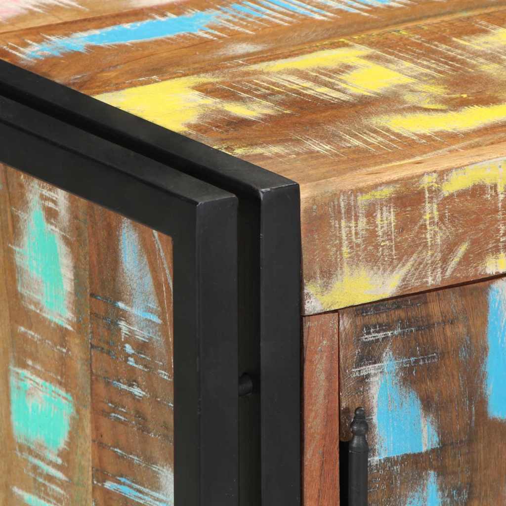 Sko skab 56 x 35 x 70 cm Massivt genbrugstræ Flerfarvet