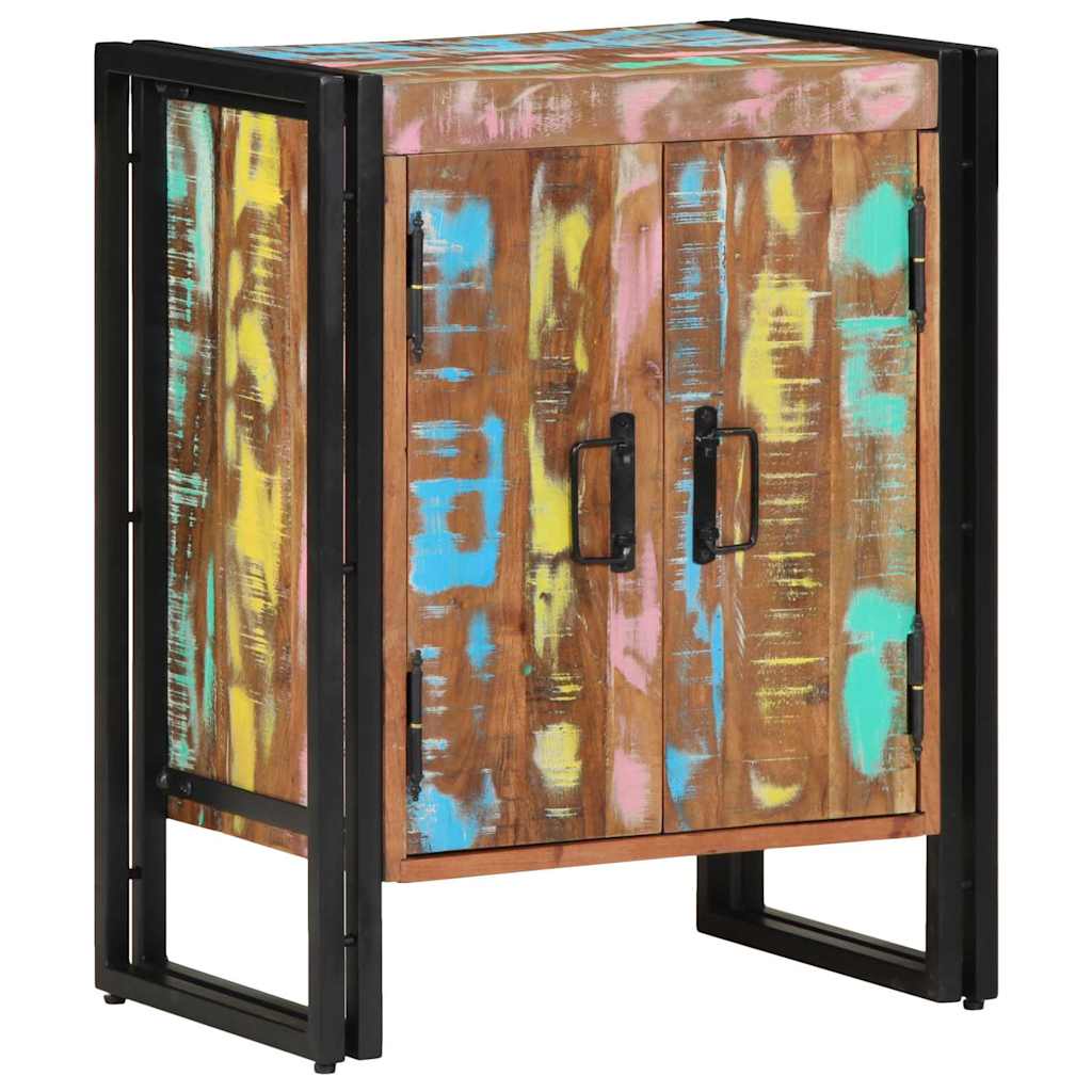 Sko skab 56 x 35 x 70 cm Massivt genbrugstræ Flerfarvet