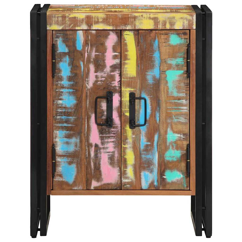 Sko skab 56 x 35 x 70 cm Massivt genbrugstræ Flerfarvet