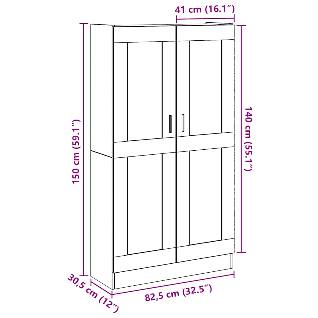 højbræt håndlavet eg 82,5x30,5x150 cm konstrueret træ
