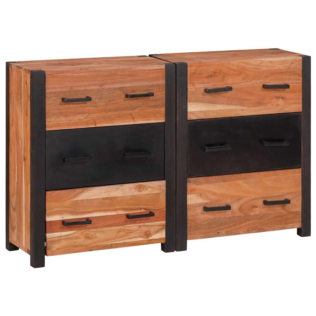 Sideboard 3 stk. Brun 110 x 30 x 75 cm Massivt Akacietræ