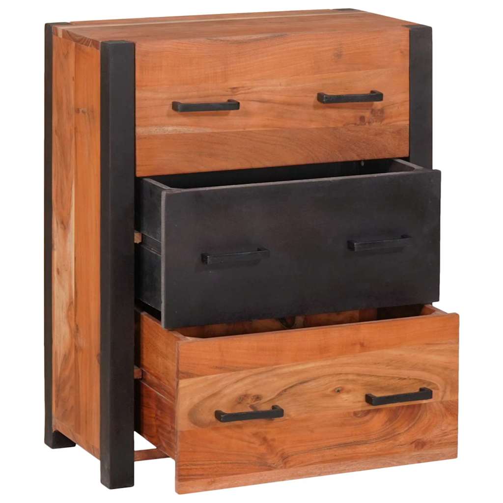 Sideboard 3 stk. Brun 110 x 30 x 75 cm Massivt Akacietræ