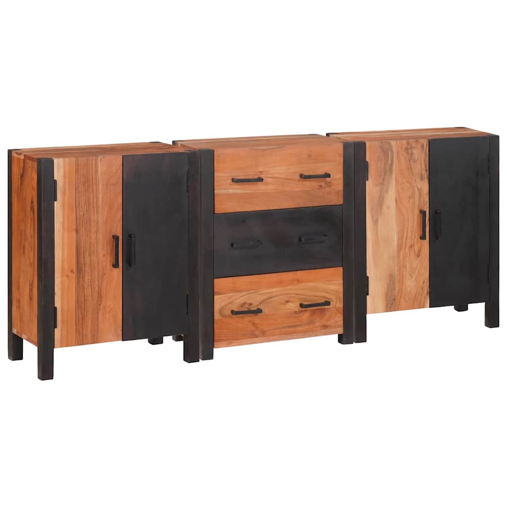 Sideboard 3 stk. Brun 55 x 30 x 75 cm Massivt Akacietræ