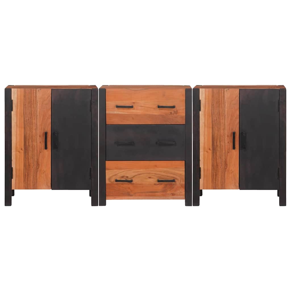 Sideboard 3 stk. Brun 55 x 30 x 75 cm Massivt Akacietræ
