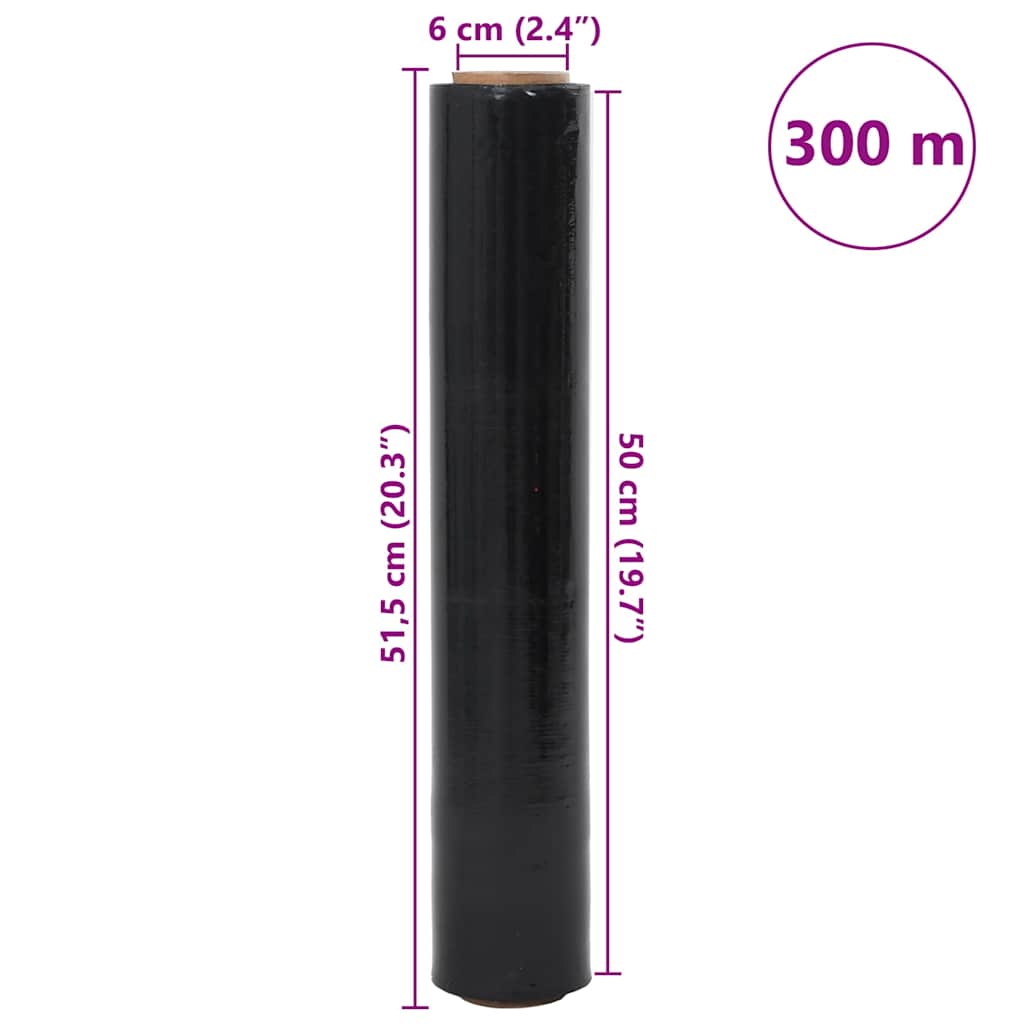 Strækfilm 6 pcs sort 20 μm 50 cm x 300 m
