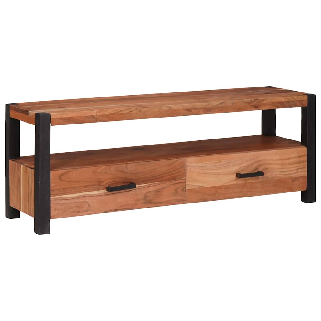 TV-skab med skuffe Brun 110 x 30 x 40 cm Massivt akacietræ