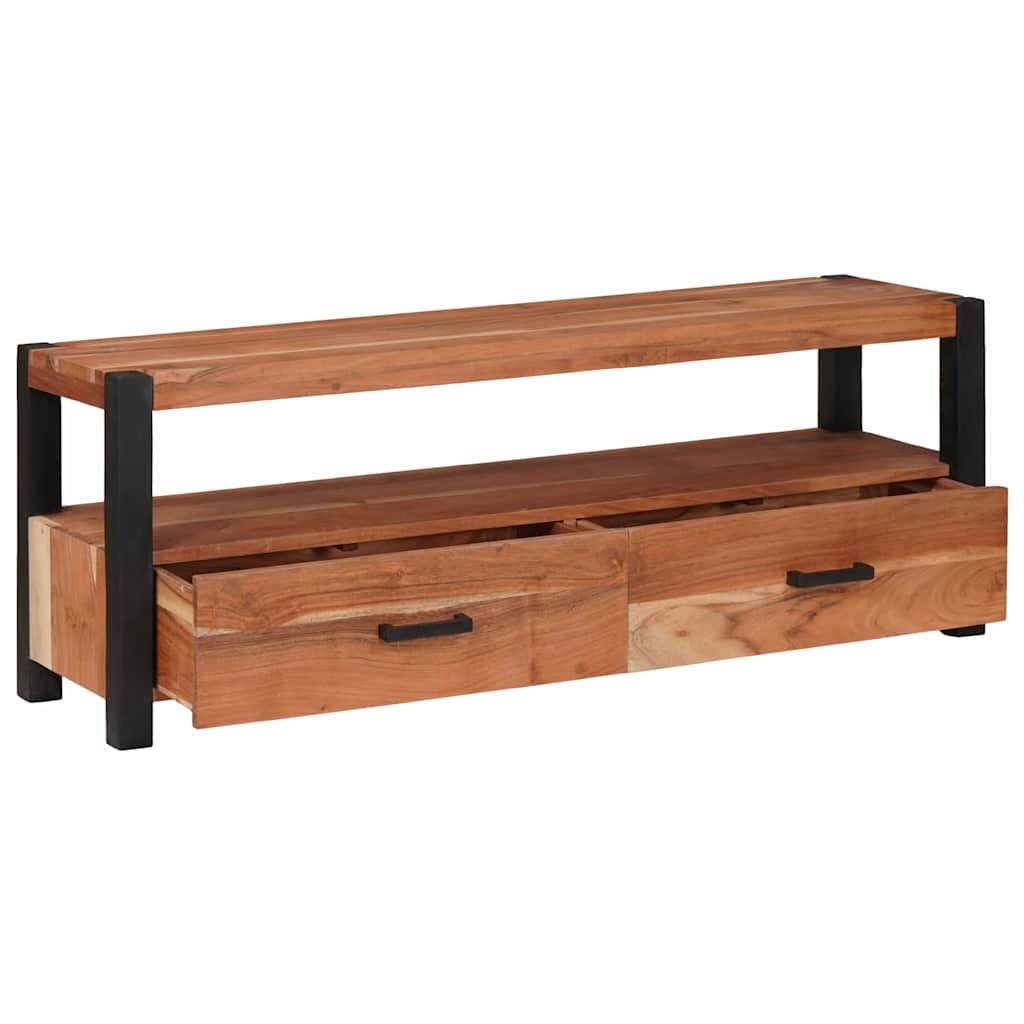 TV-skab med skuffe Brun 110 x 30 x 40 cm Massivt akacietræ