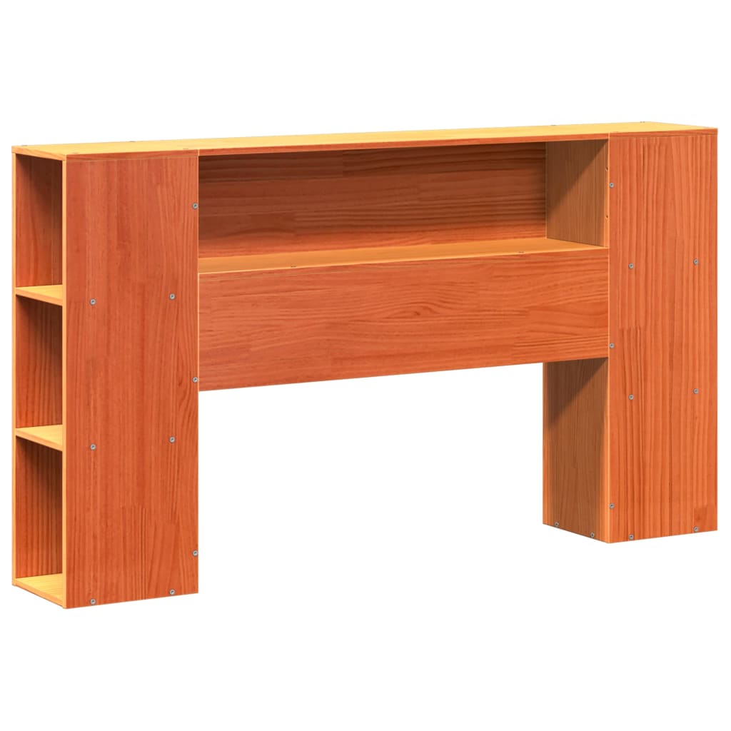 seng med reol uden madras 140x190cm massivt fyrretræ gyldenbrun