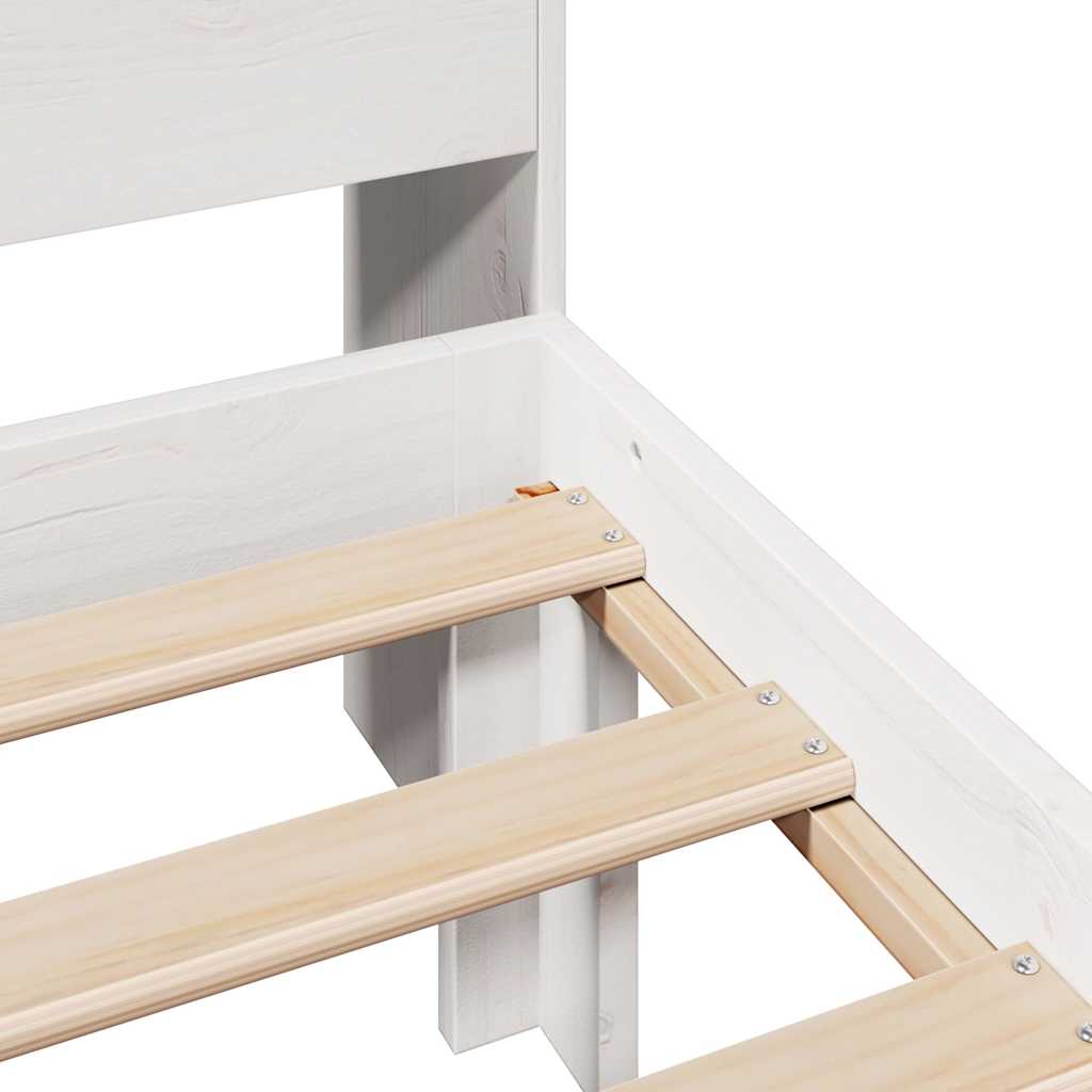 seng med reol uden madras 75x190 cm massivt fyrretræ hvid