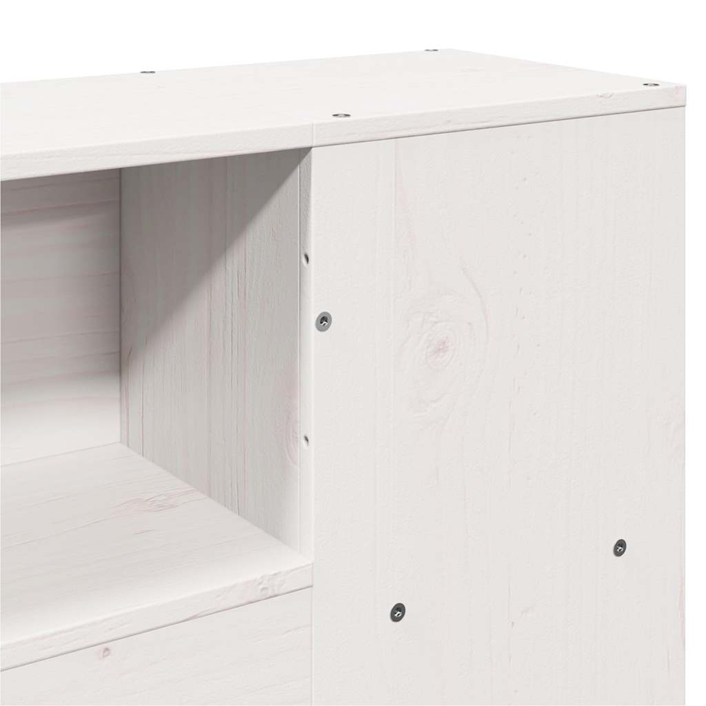 seng med reol uden madras 140x190 cm massivt fyrretræ hvid