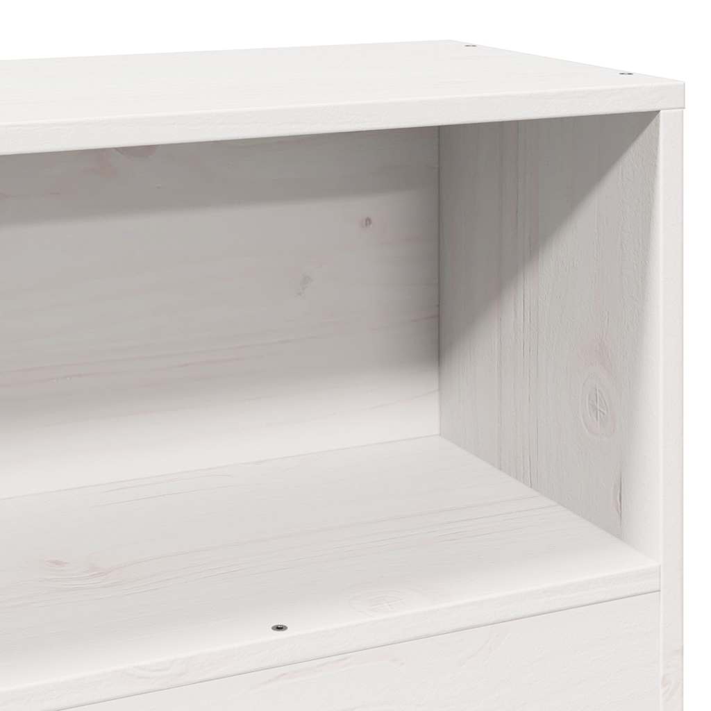 seng med reol uden madras 75x190 cm massivt fyrretræ hvid