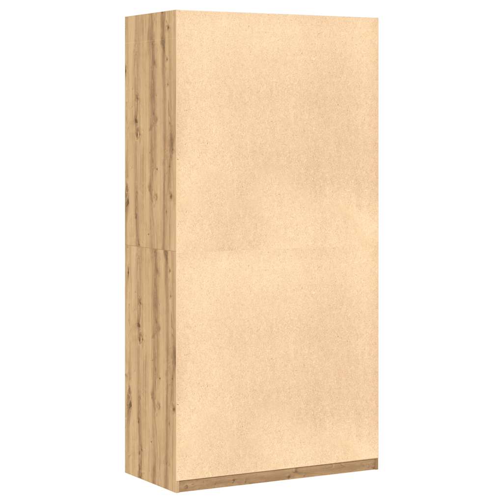 klædeskab 100x50x200 cm konstrueret træ egetræslook