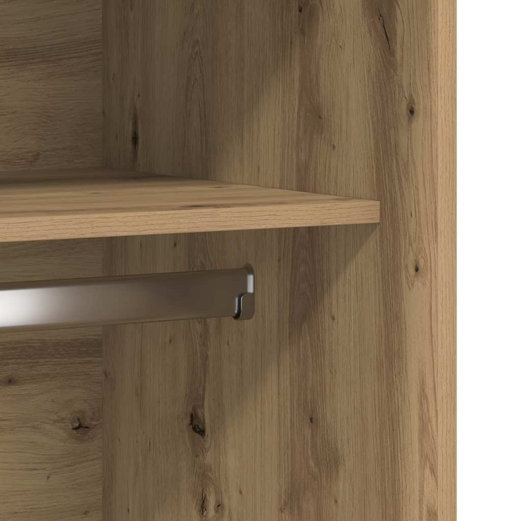 klædeskab 100x50x200 cm konstrueret træ egetræslook