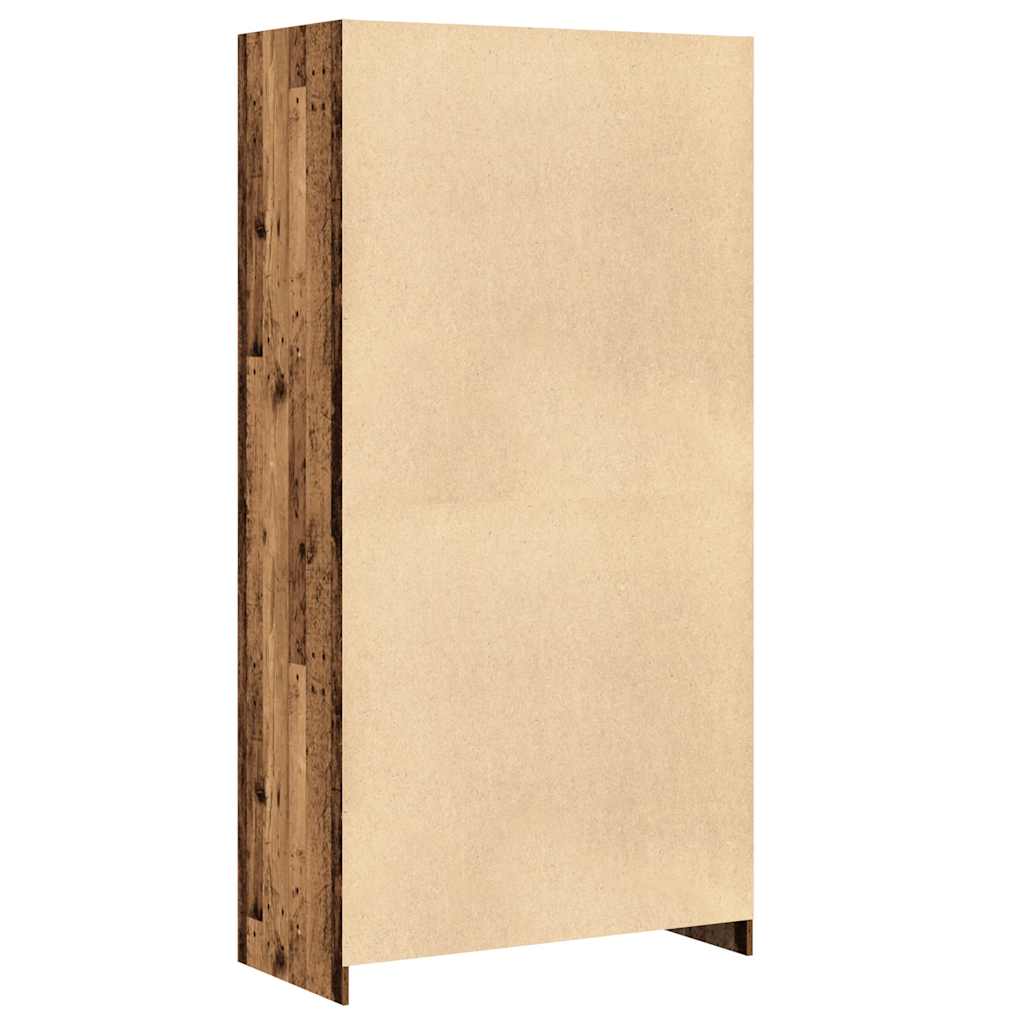 klædeskab 100x50x200 cm konstrueret træ gammelt trælook