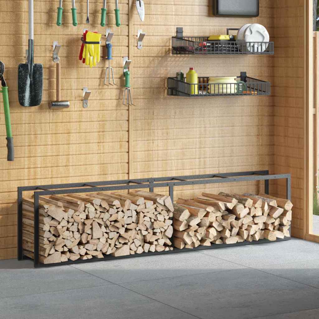 brændestativ 50x30x209 cm stål sort