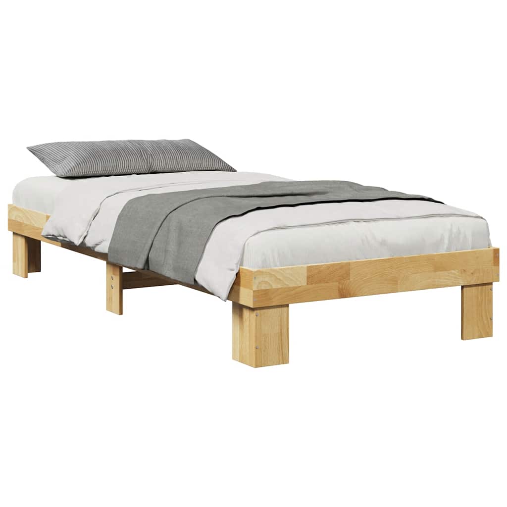 Sengeramme uden madras 75x190 cm Massivt træ Eg