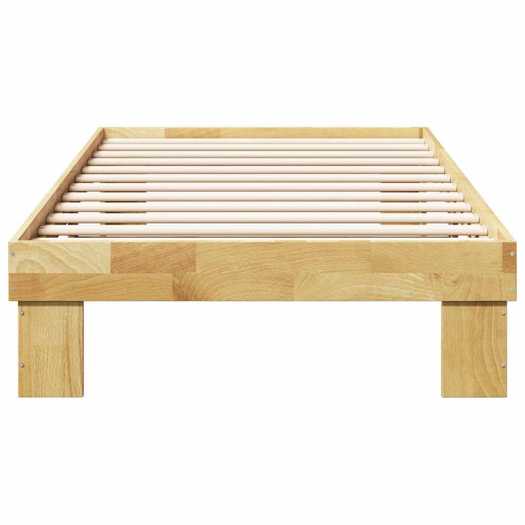 Sengeramme uden madras 75x190 cm Massivt træ Eg